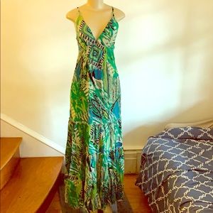 [Vintage] V Neck Maxi, Green, Blue, Black, ++